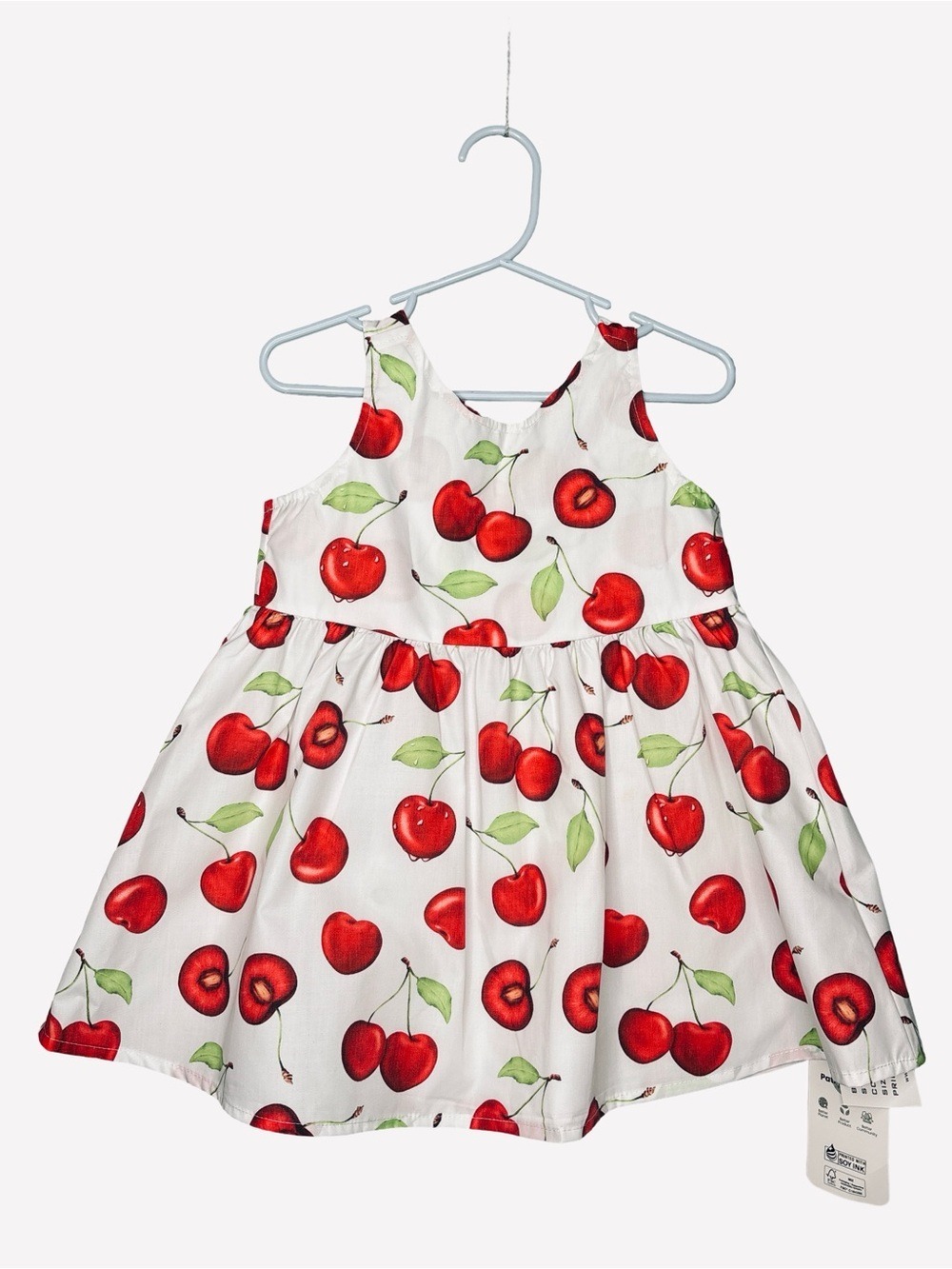 Cherry Print Sundress with Red Bow 18-24M NWT - Picture 2 of 5